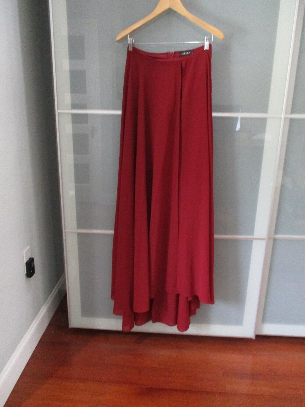 Akira Burgundy Maxi Skirt Full Slit With Attached Bloomers
